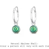 Studio Jewellery Hoop Earrings | Earrings-Abalone Disc Charm Silver Hoop Earrings