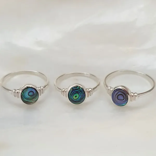 Studio Jewellery Gem Stone Rings | Rings-Abalone Shell Silver Ring