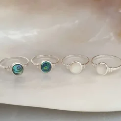 Studio Jewellery Gem Stone Rings | Rings-Abalone Shell Silver Ring
