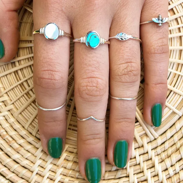 Studio Jewellery Gem Stone Rings | Rings-Abalone Shell Silver Ring