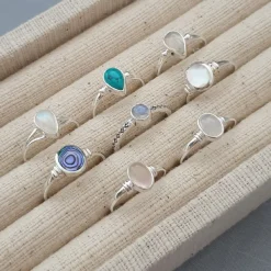 Studio Jewellery Gem Stone Rings | Rings-Abalone Shell Silver Ring