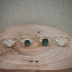 Studio Jewellery Gem Stone Rings | Rings-Abalone Shell Silver Ring