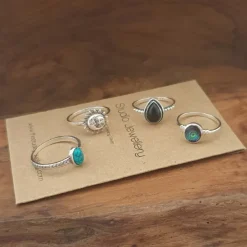 Studio Jewellery Gem Stone Rings | Rings-Abalone Shell Silver Ring