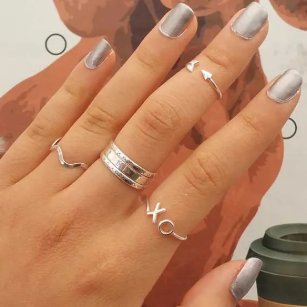 Studio Jewellery Midi And Knuckle Rings | Rings-Adjustable Arrow Sterling Silver Mid Finger Ring