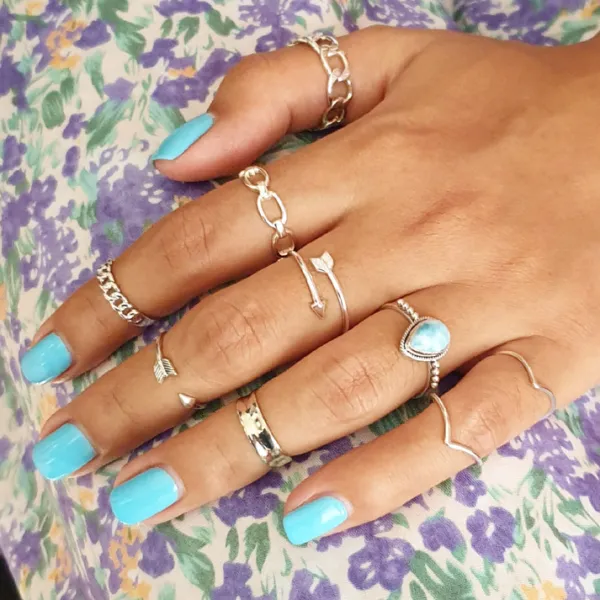 Studio Jewellery Midi And Knuckle Rings | Rings-Adjustable Arrow Sterling Silver Mid Finger Ring
