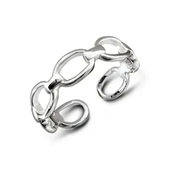 Studio Jewellery Feature & Stacker Rings | Rings-Adjustable Chain Link Silver Ring