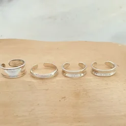 Studio Jewellery Midi And Knuckle Rings | Rings-Adjustable Concave Mid Finger Silver Ring