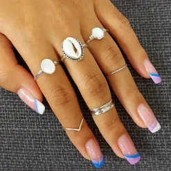 Studio Jewellery Midi And Knuckle Rings | Rings-Adjustable Concave Mid Finger Silver Ring