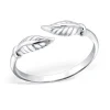 Studio Jewellery Midi And Knuckle Rings | Rings-Adjustable Leaf Midi Ring in Sterling Silver