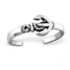 Studio Jewellery Midi And Knuckle Rings | Rings-Anchor Knuckle Ring in Oxidised Solid Sterling Silver