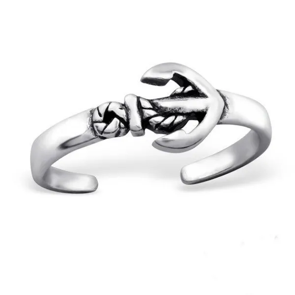Studio Jewellery Midi And Knuckle Rings | Rings-Anchor Knuckle Ring in Oxidised Solid Sterling Silver