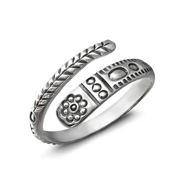 Studio Jewellery Feature & Stacker Rings | Rings-Aztec Adjustable Silver Ring
