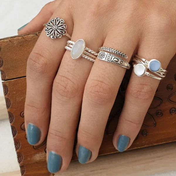 Studio Jewellery Feature & Stacker Rings | Rings-Aztec Adjustable Silver Ring
