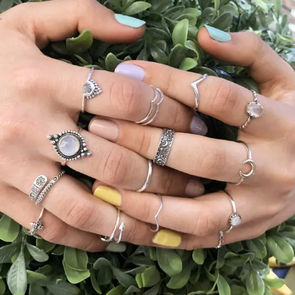Studio Jewellery Feature & Stacker Rings | Rings-Aztec Adjustable Silver Ring
