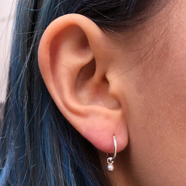 Studio Jewellery Hoop Earrings | Earrings-Ball Charm Hoop Earrings
