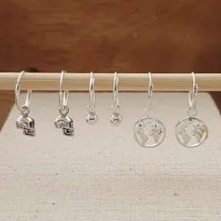 Studio Jewellery Hoop Earrings | Earrings-Ball Charm Hoop Earrings