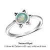 Studio Jewellery Gem Stone Rings | Rings-3 Bead Opal Silver Ring