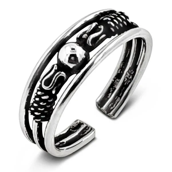Studio Jewellery Midi And Knuckle Rings | Rings-Beaded Bali MIDI Silver Knuckle Ring