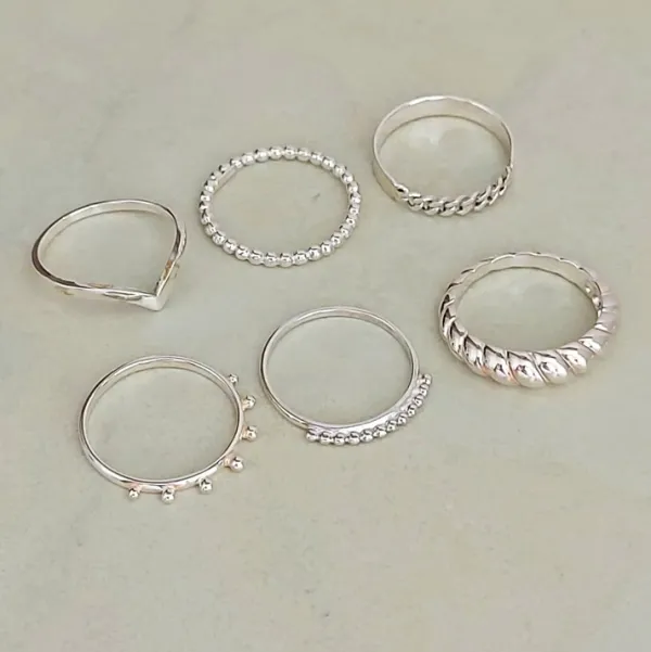 Studio Jewellery Feature & Stacker Rings | Rings-Beaded Band