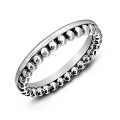 Studio Jewellery Feature & Stacker Rings | Rings-Beaded Band Silver Stacker Ring