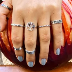Studio Jewellery Feature & Stacker Rings | Rings-Beaded Band Silver Stacker Ring