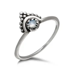 Studio Jewellery Gem Stone Rings | Rings-Beaded Boho Moonstone Silver Ring