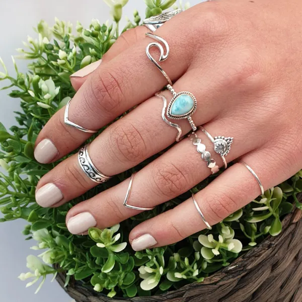 Studio Jewellery Gem Stone Rings | Rings-Beaded Boho Moonstone Silver Ring