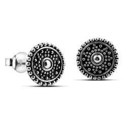 Studio Jewellery Stud Earrings | Earrings-Beaded Disc Studs