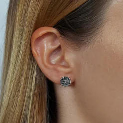 Studio Jewellery Stud Earrings | Earrings-Beaded Disc Studs
