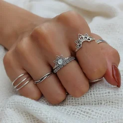 Studio Jewellery Feature & Stacker Rings | Rings-Beaded Mandala Silver Ring