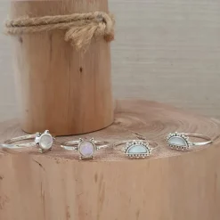 Studio Jewellery Gem Stone Rings | Rings-Beaded Shell Silver Ring