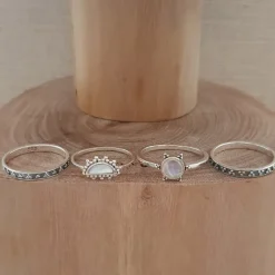 Studio Jewellery Gem Stone Rings | Rings-Beaded Shell Silver Ring