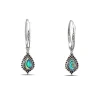 Studio Jewellery Hoop Earrings | Earrings-Beaded Water Drop Abalone Hoop Charm Earrings