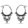 Studio Jewellery Hoop Earrings | Earrings-Beads and Flower Silver Hoops