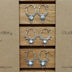 Studio Jewellery Hoop Earrings | Earrings-Beads and Flower Silver Hoops