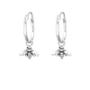Studio Jewellery Hoop Earrings | Earrings-Bee Charm Silver Hoop Earrings