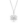 Studio Jewellery Necklaces-Big Lotus Silver Necklace