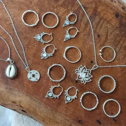 Studio Jewellery Necklaces-Big Lotus Silver Necklace