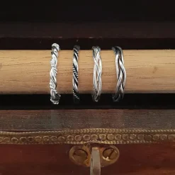 Studio Jewellery Feature & Stacker Rings | Rings-Birds Nest Polished Silver Ring