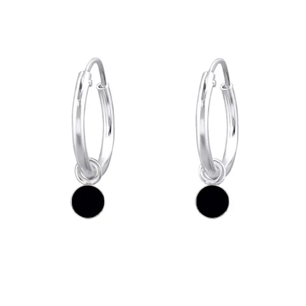 Studio Jewellery Hoop Earrings | Earrings-Black Silver Hoop Earrings