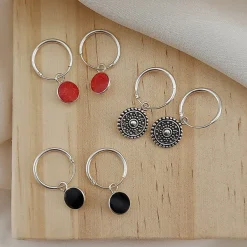 Studio Jewellery Hoop Earrings | Earrings-Black Silver Hoop Earrings