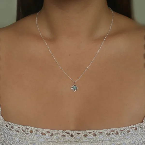 Studio Jewellery Necklaces-Blue Amazonite Gemstone Silver Necklace