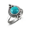 Studio Jewellery Gem Stone Rings | Rings-Boho Turquoise Silver Ring