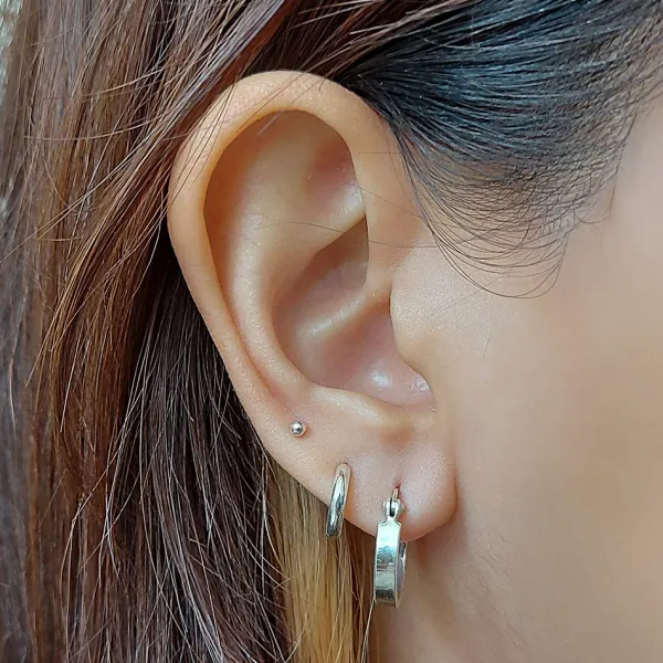 Studio Jewellery Hoop Earrings | Earrings-Bold Huggie Hoop Earrings