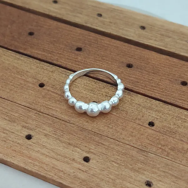 Studio Jewellery Rings-Bubble Silver Ring
