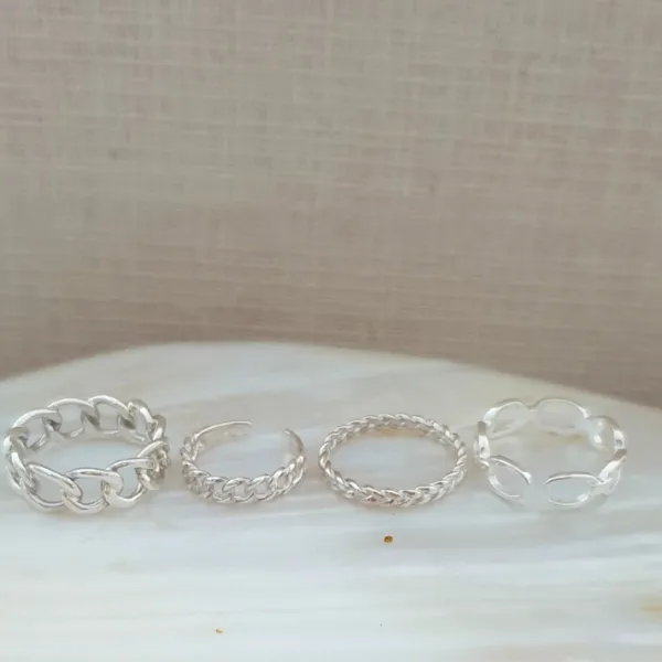 Studio Jewellery Feature & Stacker Rings | Rings-Chain Link Silver Ring