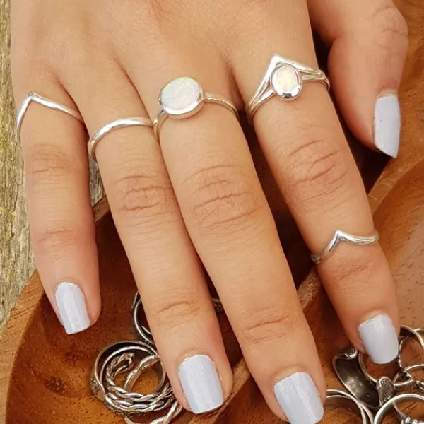 Studio Jewellery Midi And Knuckle Rings | Rings-Chevron V 925 Sterling Silver Ring