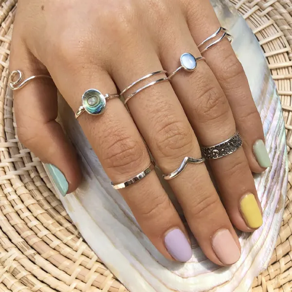 Studio Jewellery Midi And Knuckle Rings | Rings-Chevron V 925 Sterling Silver Ring