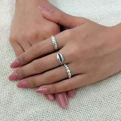 Studio Jewellery Rings-Chunky Croissant Silver Ring