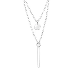 Studio Jewellery Necklaces-Circle Bar Silver Necklace
